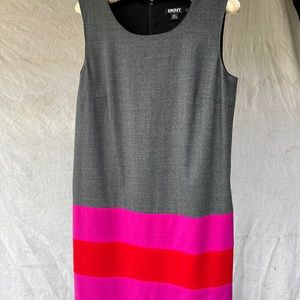 DKNY Sleeveless color band dress WITH POCKETS!!